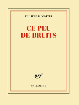 cover image of Ce peu de bruits